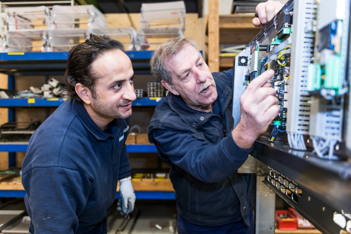 Integreren tussen de eiersorteermachines